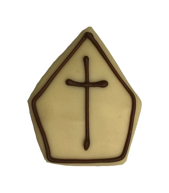 marsepeinen mijter met witte chocolade