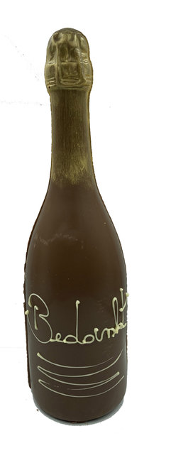 fles met opschrift