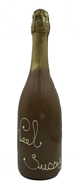 fles met opschrift
