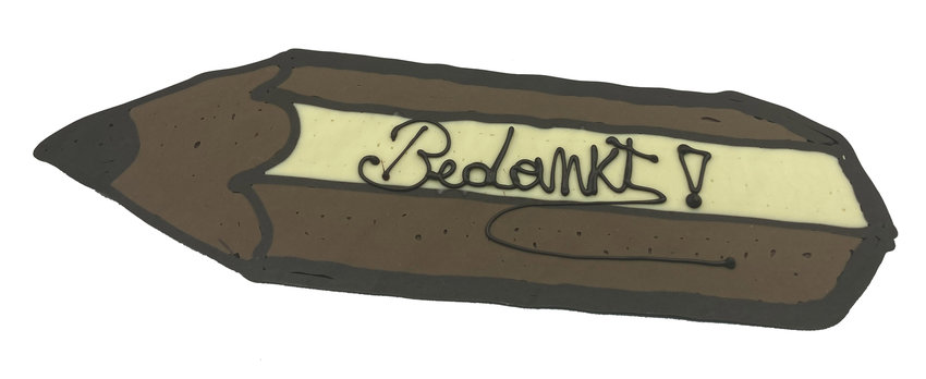 potlood met opschrift