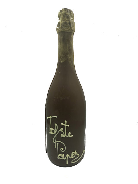 fles met opschrift