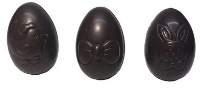 Assortiment holle speelse eieren pure chocolade